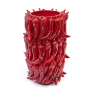 Jarrón cerámica pimientos rojos